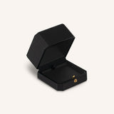 Leatherette Button Pendant Necklace Box - Black