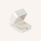 Leatherette Button Pendant Necklace Box - White