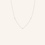 Princess Cut 3-Stone Diamond Station Necklace