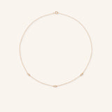 Baguette 3-Stone Diamond Station Necklace