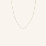 Baguette 3-Stone Diamond Station Necklace