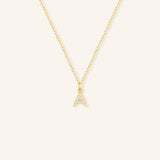 Petite Initial "A" Diamond Necklace