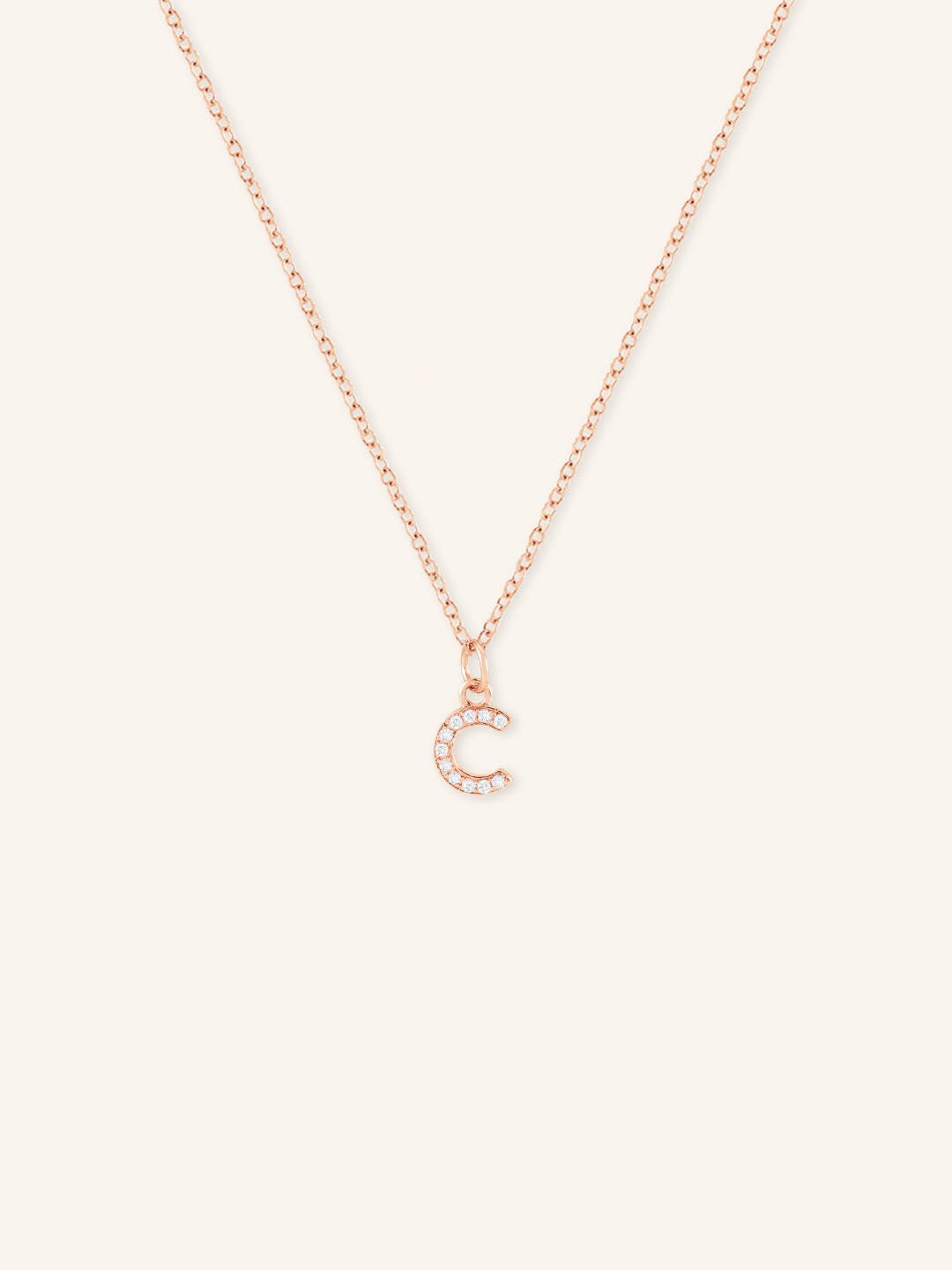 Initial "C" Diamond Necklace