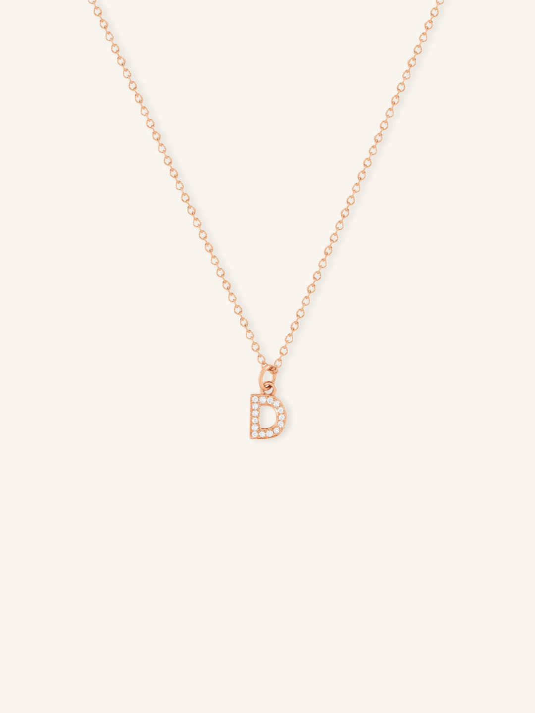 Initial "D" Diamond Necklace