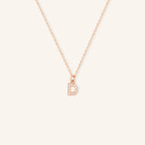 Petite Initial "D" Diamond Necklace