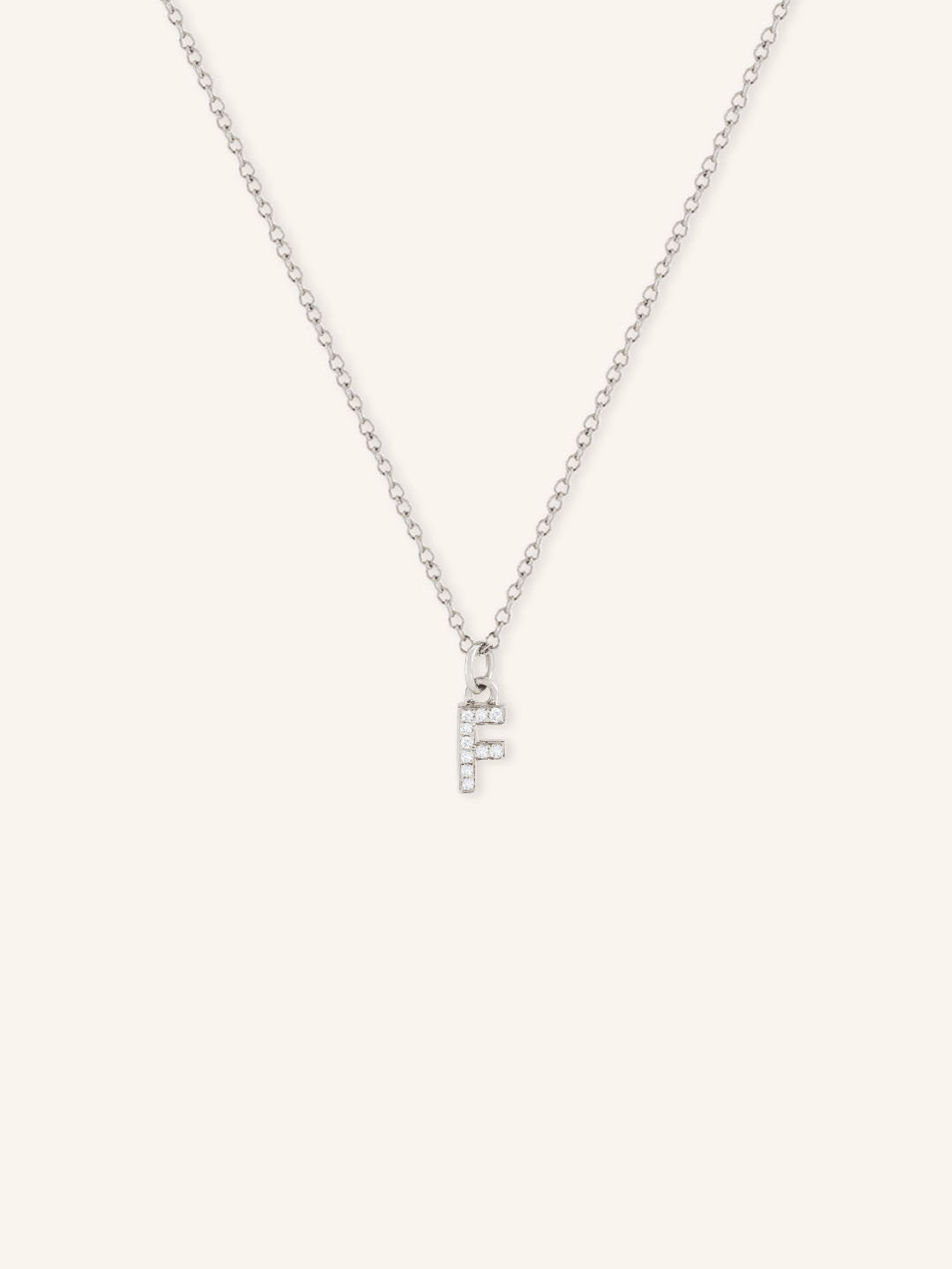 Initial "F" Diamond Necklace