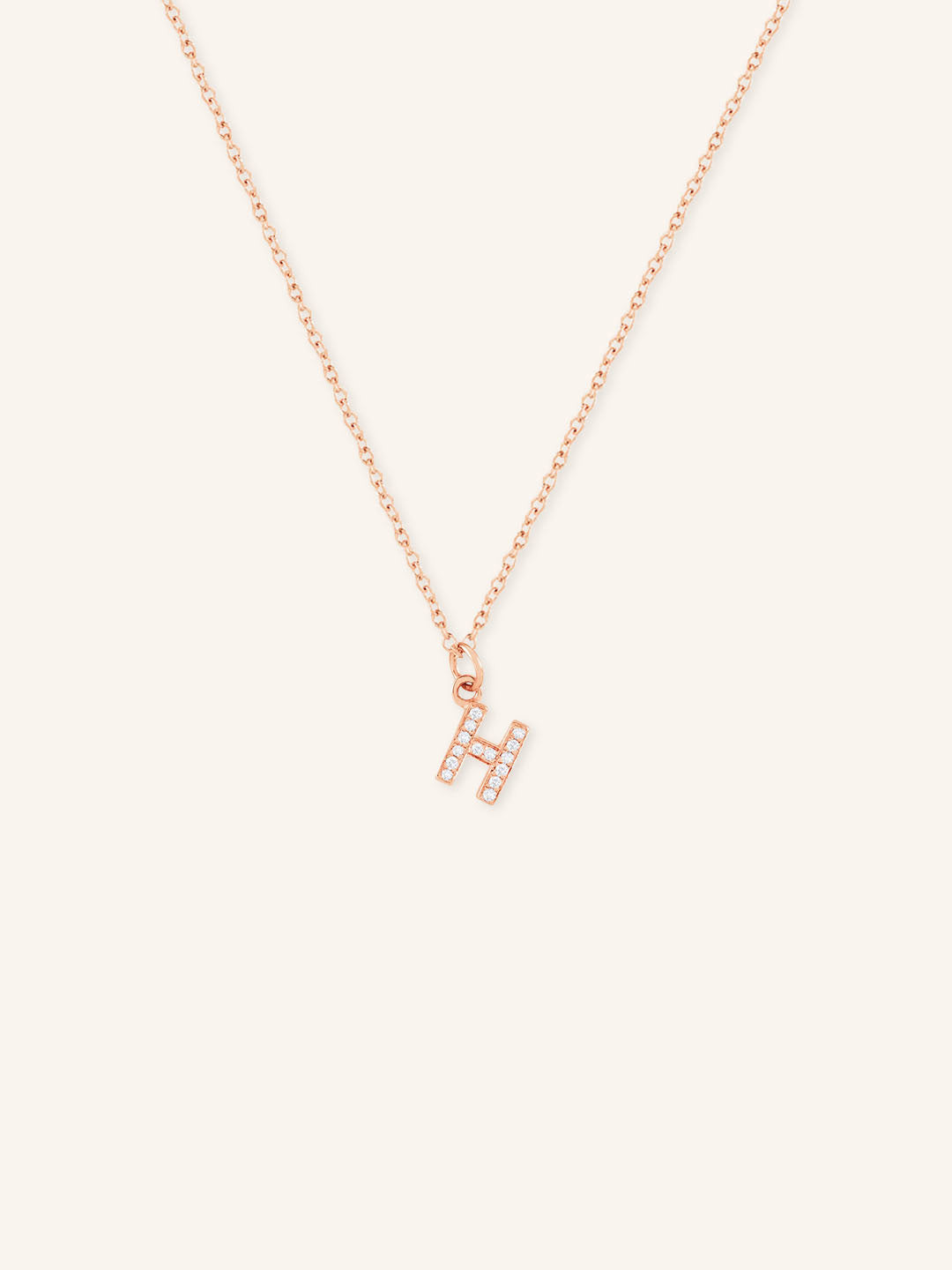 Initial "H" Diamond Necklace