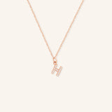 Petite Initial "H" Diamond Necklace