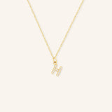 Petite Initial "H" Diamond Necklace