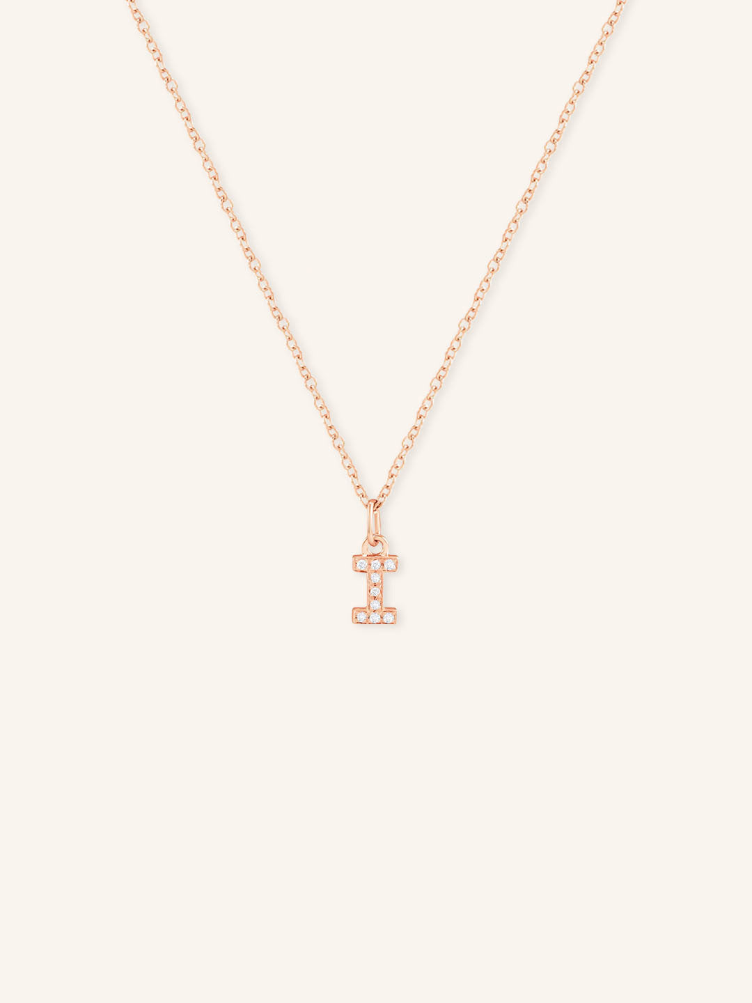 Initial "I" Diamond Necklace