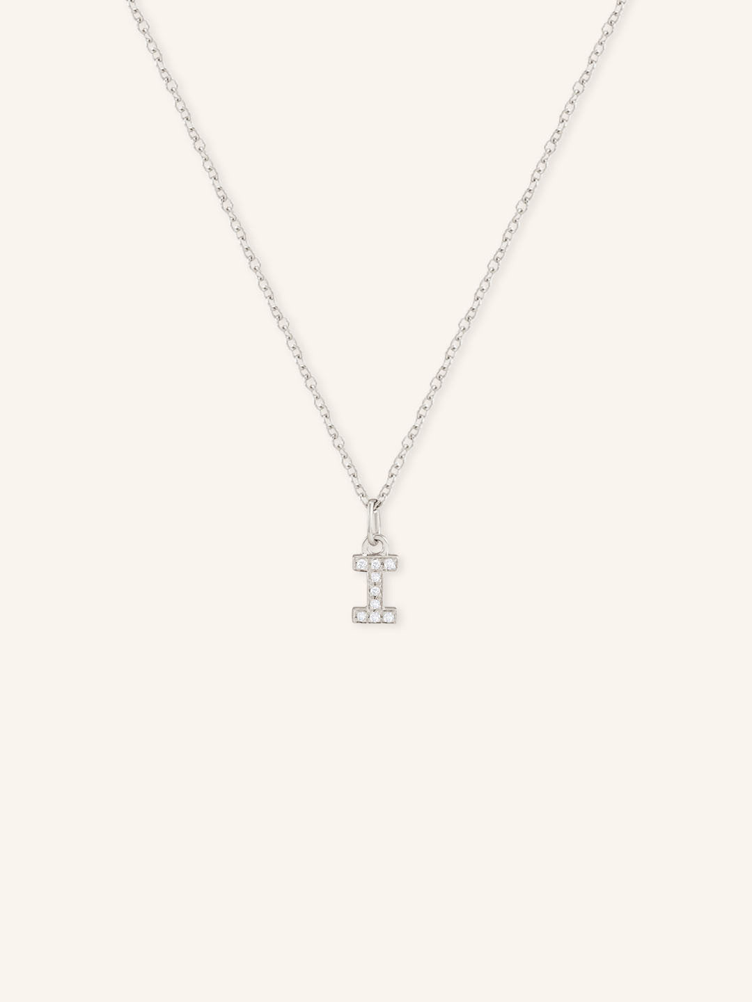 Initial "I" Diamond Necklace