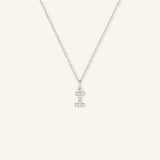 Petite Initial "I" Diamond Necklace