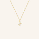 Petite Initial "K" Diamond Necklace