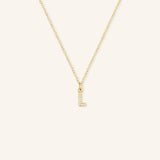 Petite Initial "L" Diamond Necklace