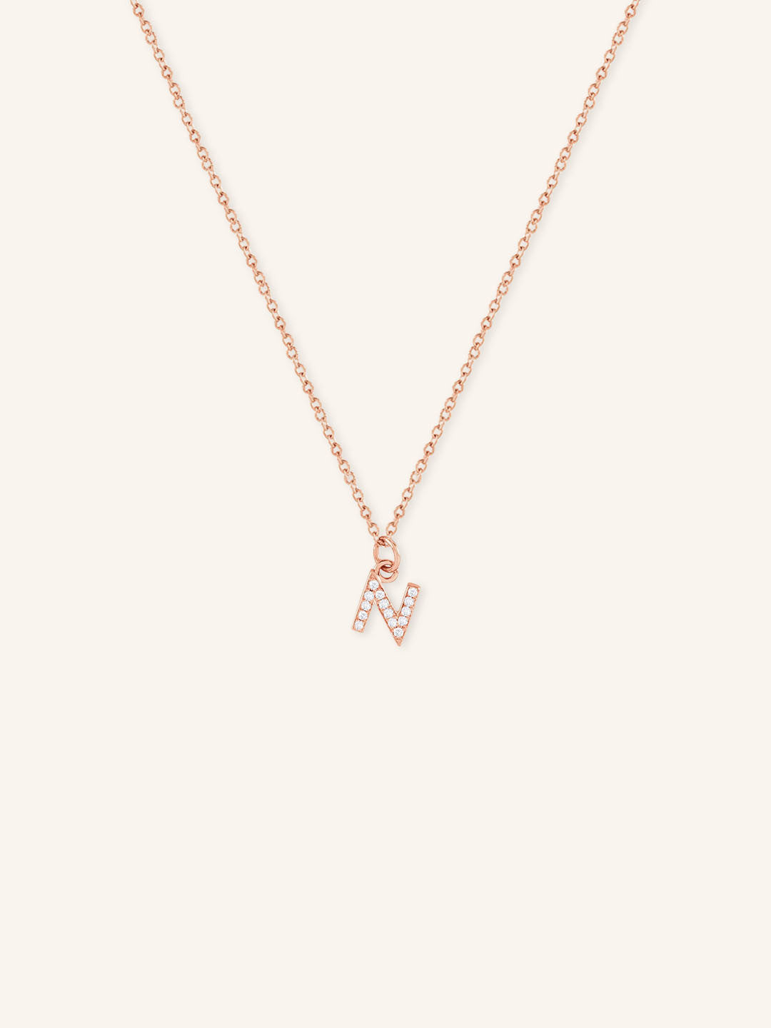 Initial "N" Diamond Necklace