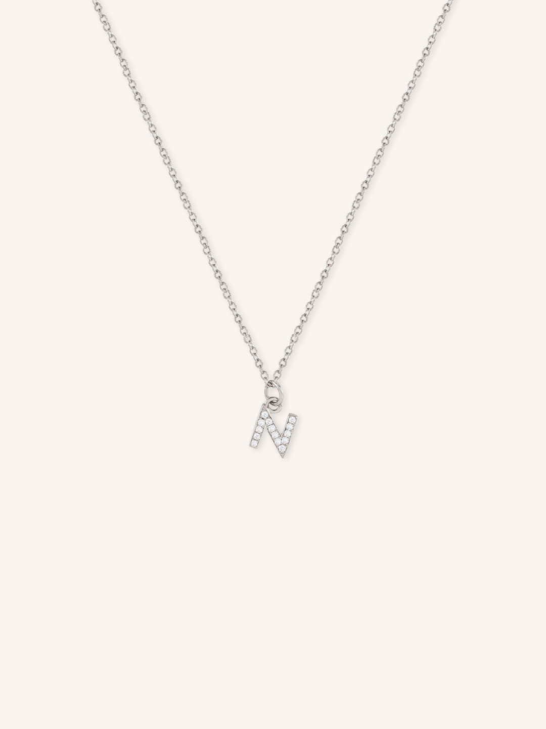 Initial "N" Diamond Necklace