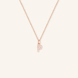Petite Initial "P" Diamond Necklace