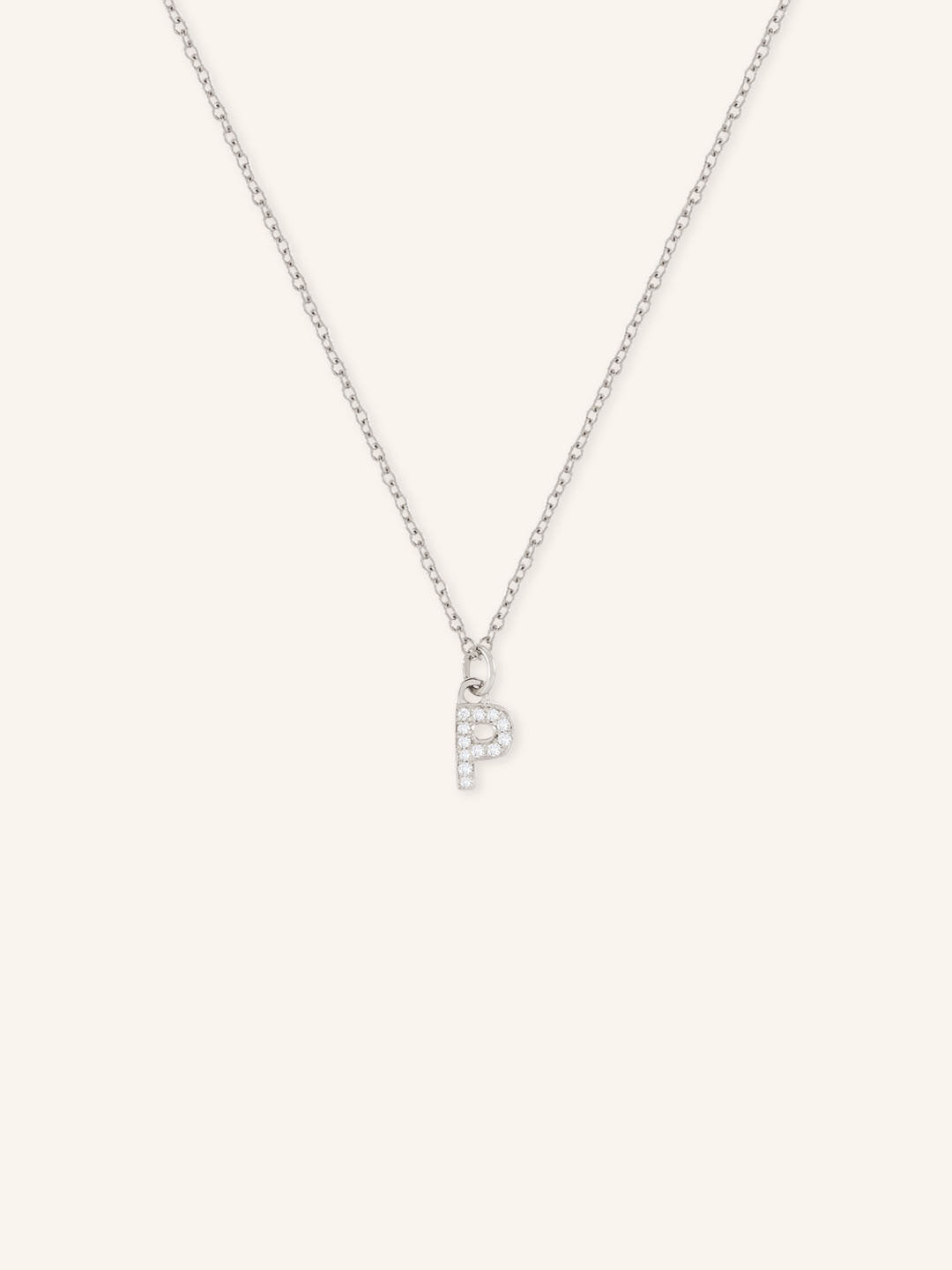Initial "P" Diamond Necklace