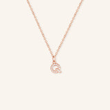 Petite Initial "Q" Diamond Necklace