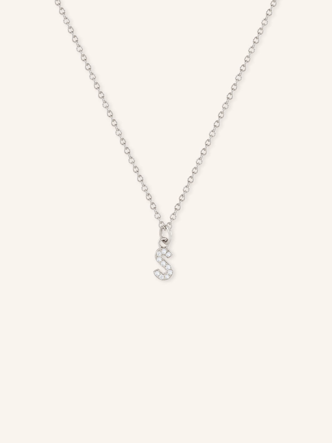 Initial "S" Diamond Necklace