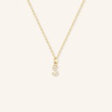Petite Initial "S" Diamond Necklace