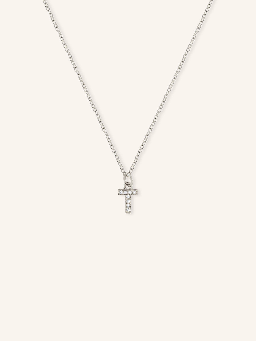 Initial "T" Diamond Necklace