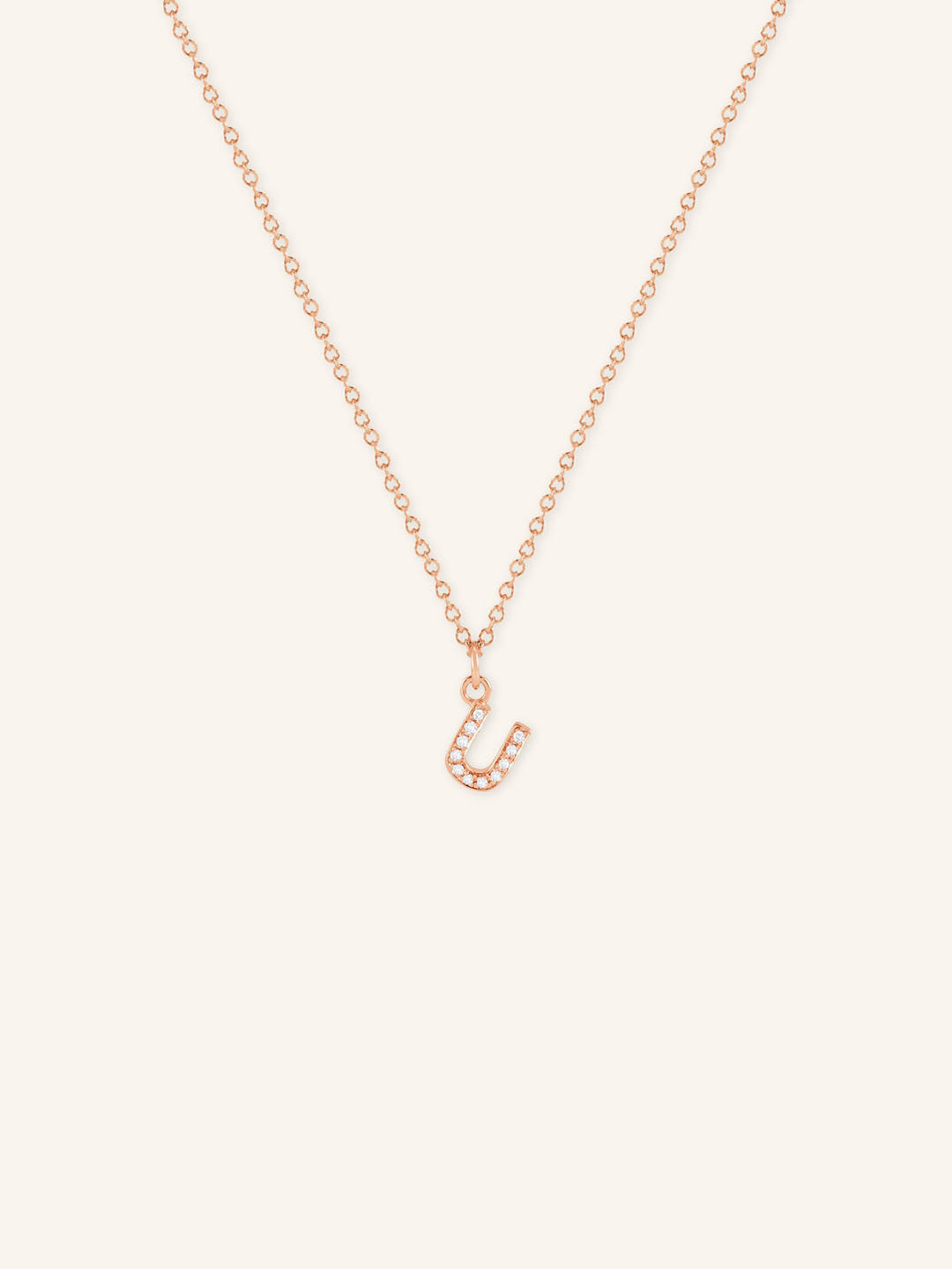 Initial "U" Diamond Necklace