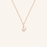 Petite Initial "U" Diamond Necklace