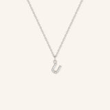Petite Initial "U" Diamond Necklace
