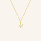 Petite Initial "U" Diamond Necklace