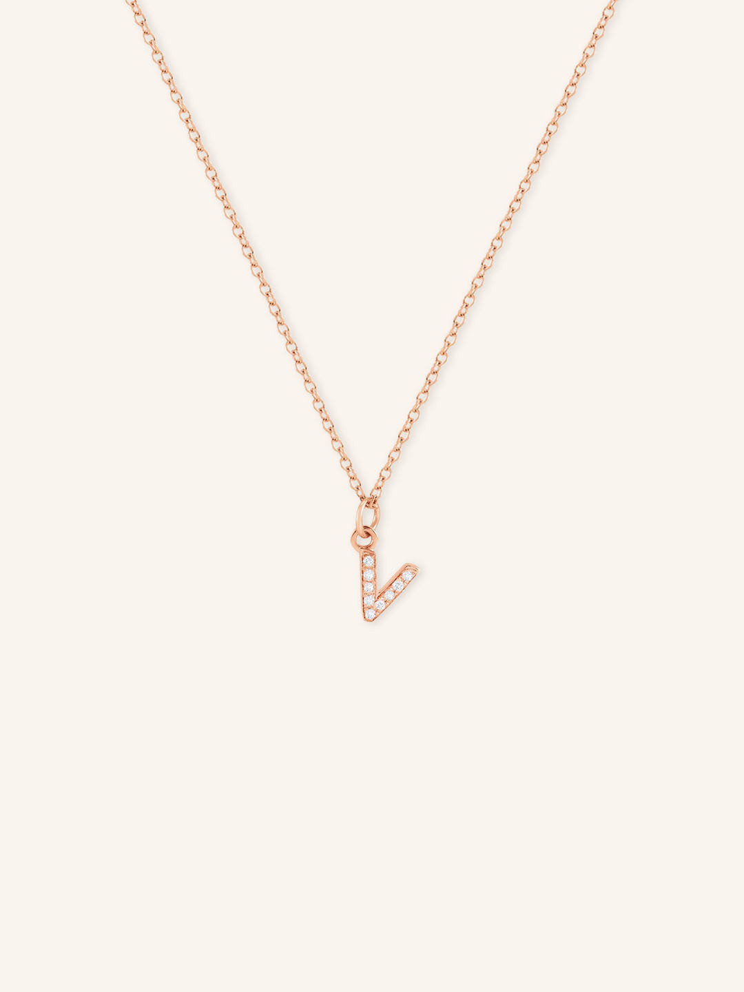 Initial "V" Diamond Necklace