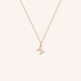 Petite Initial "W" Diamond Necklace