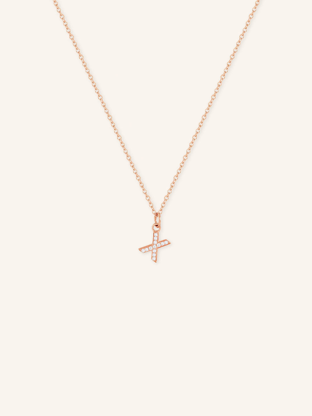 Initial "X" Diamond Necklace
