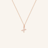 Petite Initial "X" Diamond Necklace