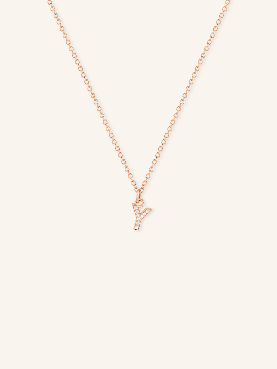 Initial "Y" Diamond Necklace
