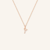 Petite Initial "Y" Diamond Necklace