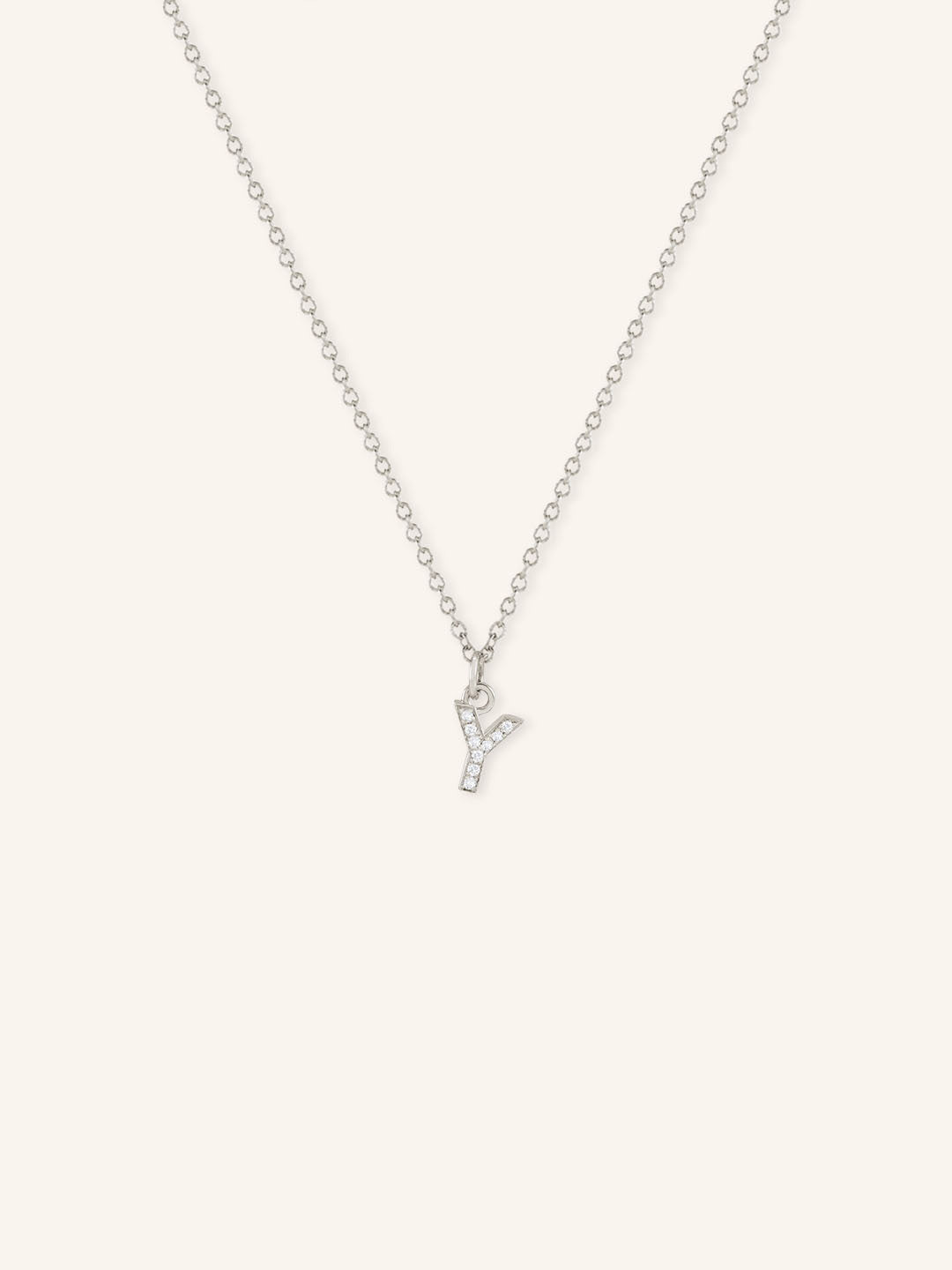 Initial "Y" Diamond Necklace