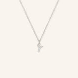 Petite Initial "Y" Diamond Necklace