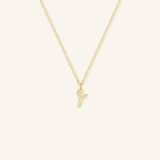 Petite Initial "Y" Diamond Necklace