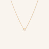 Emerald Cut Diamond Bezel Set Pendant Necklace