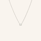 Emerald Cut Diamond Bezel Set Pendant Necklace
