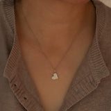 Dangling Diamond Heart Pendant Necklace