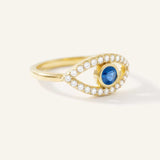Evil Eye Sapphire Diamond Ring