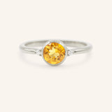 Templa Round Citrine and Diamond Ring