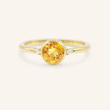 Templa Round Citrine and Diamond Ring