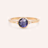 Templa Round Iolite and Diamond Ring