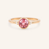 Templa Round Pink Tourmaline and Diamond Ring