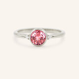 Templa Round Pink Tourmaline and Diamond Ring