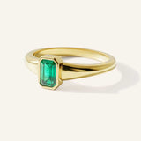 Ruthie Emerald Bezel Ring