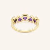 Amara Five-Stone Amethyst Heart Ring